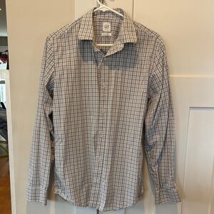 GAP Gray and White Plaid Shirt, men’s size M